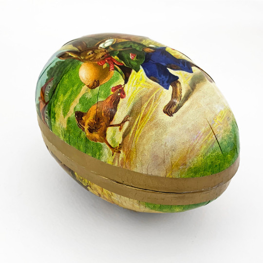 6" Vintage Bunny Egg Collector Papier Mache Easter Egg Container ~ Germany